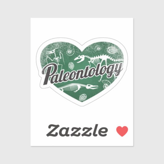 Paleontology Retro Heart Blackboard Love Sticker (Vel)