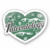 Paleontology Retro Heart Blackboard Love Sticker (Voorkant)