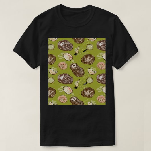 Paleontoloog Dinosaur Pattern T-shirt (Design voorkant)