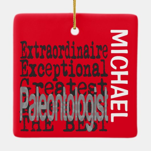 Paleontoloog Extraordinaire CUSTOM Keramisch Ornament (Achterkant)