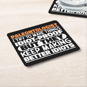 Paleontoloog Ik probeer dingen grappig te maken Kartonnen Onderzetters