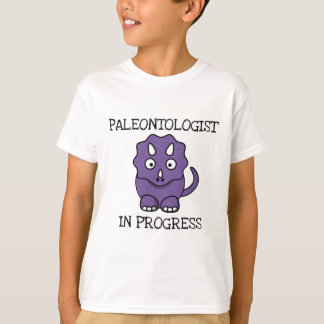 Paleontoloog in het Paarse Triceratops Boys T-shirt