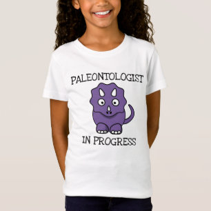 Paleontoloog in Progress Paarse Triceratops Girl T-shirt
