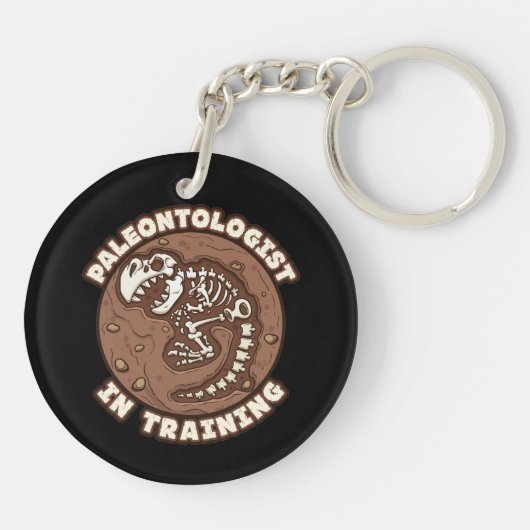 Paleontoloog in training dinosaurus Fossil Sleutelhanger (Achterkant)