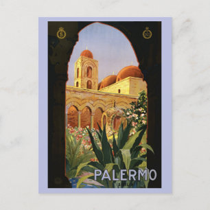Palermo Italië Retro Italiaans Reizen Briefkaart
