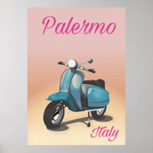 Palermo Italië Scooter poster