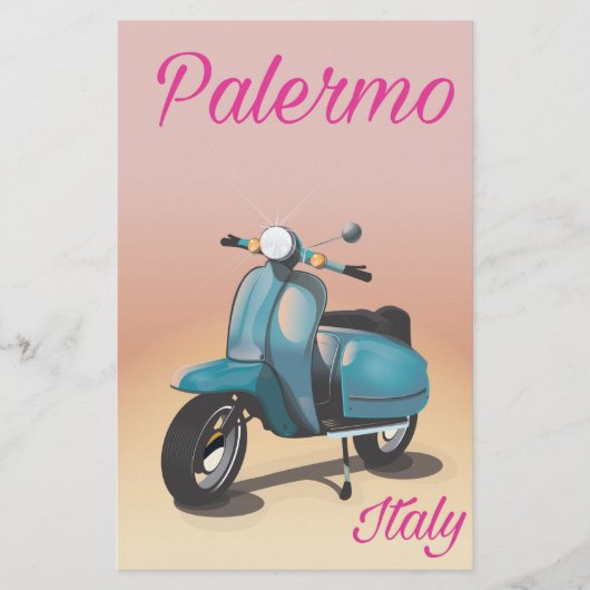 Palermo Italië Scooter poster Briefpapier (Voorkant)