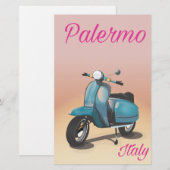 Palermo Italië Scooter poster Briefpapier (Voorkant / Achterkant)