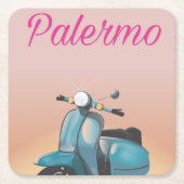 Palermo Italië Scooter poster Kartonnen Onderzetters (Voorkant)