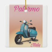 Palermo Italië Scooter poster Keramisch Ornament (Achterkant)