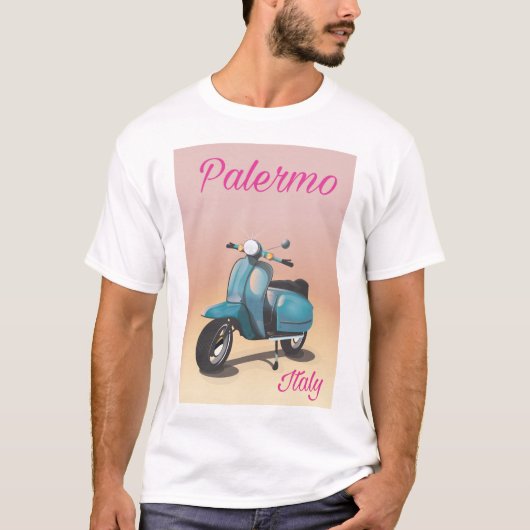 Palermo Italië Scooter poster T-shirt (Voorkant)