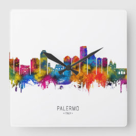 Palermo Italië Skyline Vierkante Klok