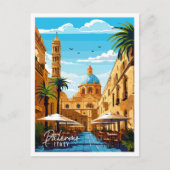 Palermo Italië vintage reisillustratie Briefkaart (Voorkant)