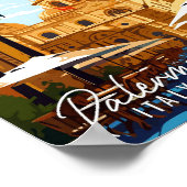 Palermo Italië vintage reizen kunst illustratie Poster (Hoek)