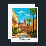 Palermo Italië Vintage Travel Portret Illustratie Briefkaart<br><div class="desc">Palermo Italië Kunst Vintage Reizen Portret schilderen Illustratie</div>