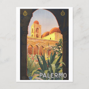Palermo Italië Vintage Travel Poster Briefkaart