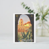 Palermo Italië Vintage Travel Poster Briefkaart (Staand voorkant)