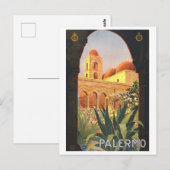 Palermo Italië Vintage Travel Poster Briefkaart (Voorkant / Achterkant)