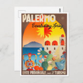 Palermo Italië — vintonijnreis Briefkaart (Voorkant / Achterkant)