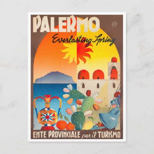 Palermo Italië — vintonijnreis Briefkaart (Voorkant)