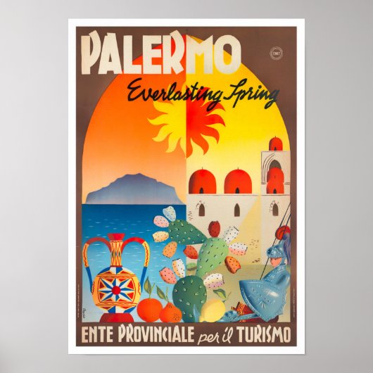 Palermo Italië — vintonijnreis Poster (Voorkant)