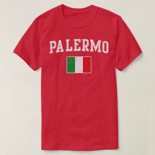Palermo Italië Vlag Italië Italiaanse  Fade T-shirt (Design voorkant)