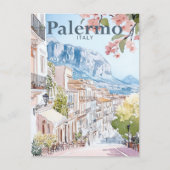 Palermo Italië Waterverf Schilderij Reizen Briefkaart (Voorkant)