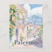 Palermo Italië Waterverf Schilderij Reizen Briefkaart (Voorkant)