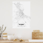 Palermo, Italië (zwart op wit) Poster (Keuken)