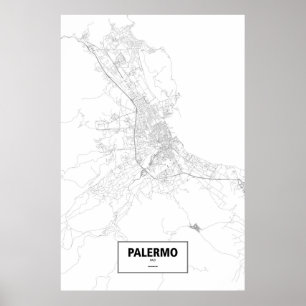 Palermo, Italië (zwart op wit) Poster