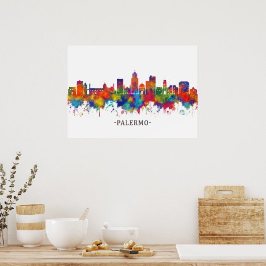 Palermo Italy Skyline Poster (Keuken)