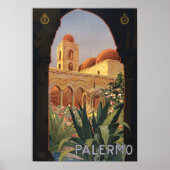 Palermo Italy Vintage Travel Poster (Voorkant)