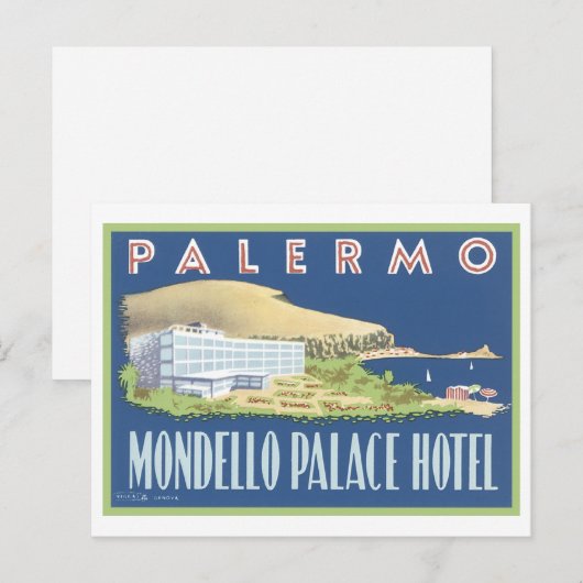 Palermo Mondello Palace Hotel Briefkaart (Voorkant / Achterkant)