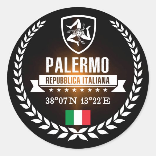 Palermo Ronde Sticker (Voorkant)