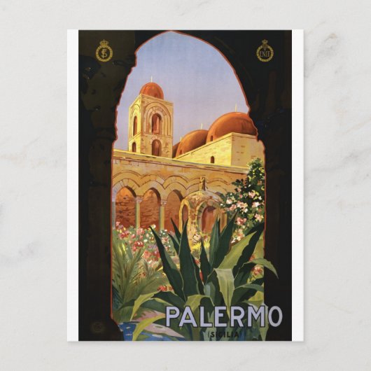 Palermo Sicilia Italië Vintage Travel Briefkaart (Voorkant)