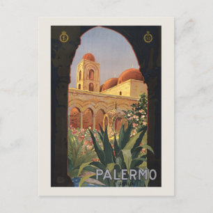 Palermo Sicilia jaren 1920 Oude Reisposter Briefkaart