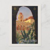 Palermo Sicilia jaren 1920 Oude Reisposter Briefkaart (Voorkant)
