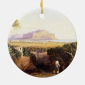 Palermo, Sicilië, 1847 (olie op doek) Keramisch Ornament (Achterkant)