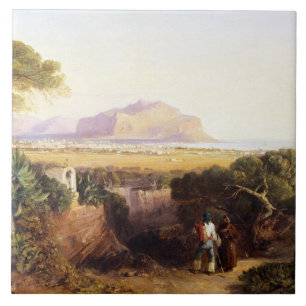 Palermo, Sicilië, 1847 (olie op doek) Tegeltje