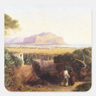 Palermo, Sicilië, 1847 (olie op doek) Vierkante Sticker