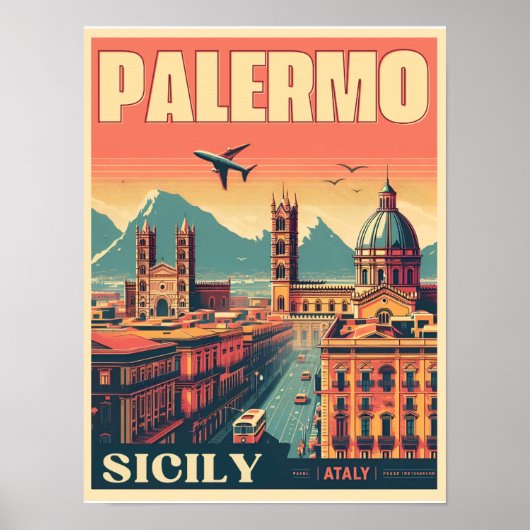Palermo Sicilië Italiaans  souvenir geschenken Poster (Voorkant)