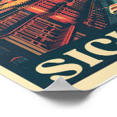 Palermo Sicilië Italiaans  souvenir geschenken Poster (Hoek)