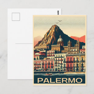 Palermo Sicilië Italiaanse vintage souvenir cadeau Briefkaart