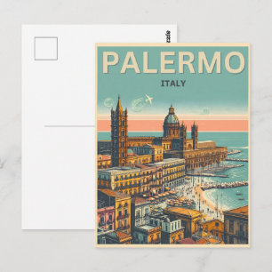 Palermo Sicilië Italiaanse vintage souvenir cadeau Briefkaart
