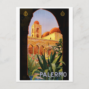 Palermo, Sicilië, Italië, vintage reis Briefkaart