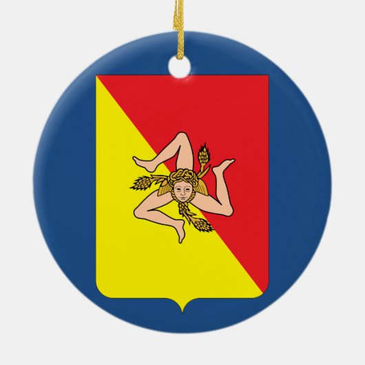 Palermo*, Sicilië kerstversiering Keramisch Ornament (Achterkant)