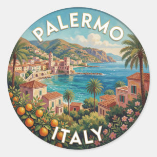 Palermo Sicilië Middellandse Zee Italië Reizen Ronde Sticker