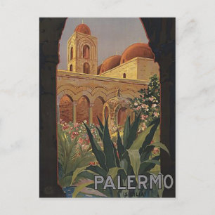 Palermo Sicily Vintage Travel Briefkaart