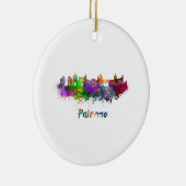 Palermo skyline in waterverf keramisch ornament (Rechts)