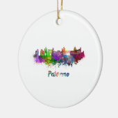 Palermo skyline in waterverf keramisch ornament (Links)